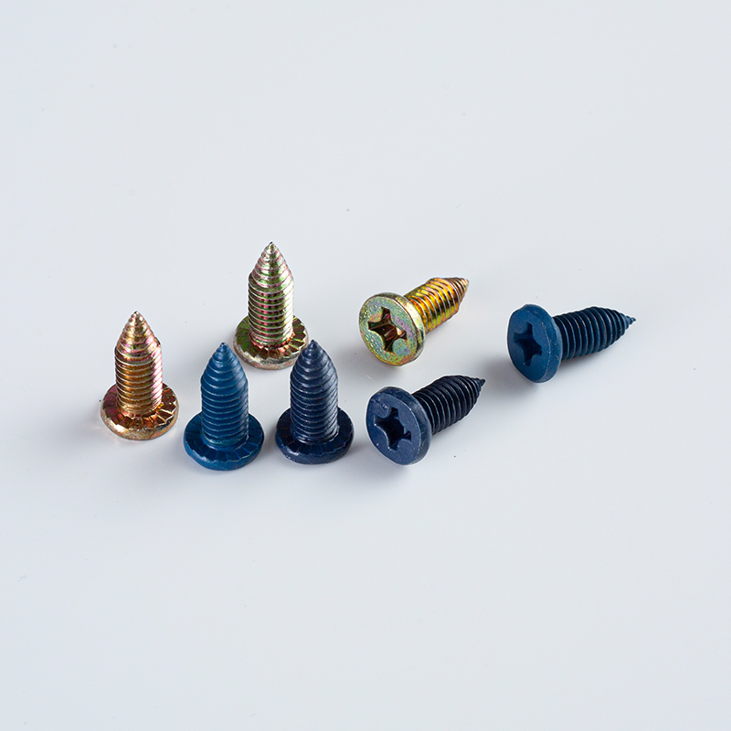 6,0–24 x 16 BLAU/ZY Kreuz-Flachkopf-Dreipunktschraube (dreieckige Spitze)