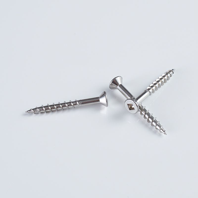 8-10×38-75 (Teilgewinde) A2 SS304 Senkkopf gerippt #2 Vierkantantrieb Holzschraube