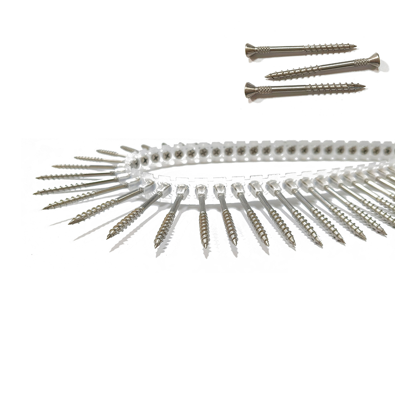 Selbstschneidende 4-Rippen-Schraube mit Senkkopf aus Edelstahl und geprägter Unterlegscheibe 8-10x45